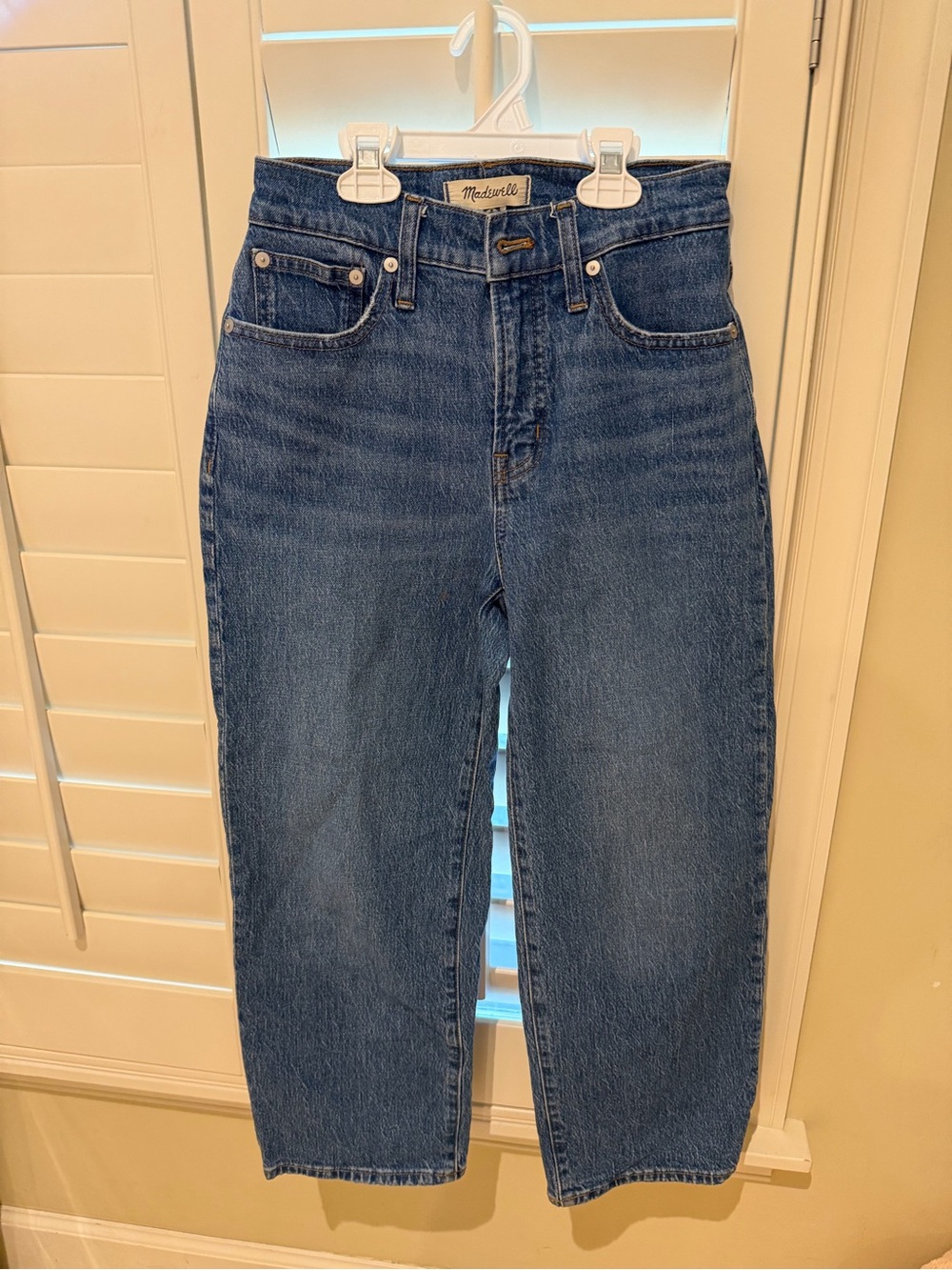 Madewell Straight Leg Jeans in Medium Blue Denim